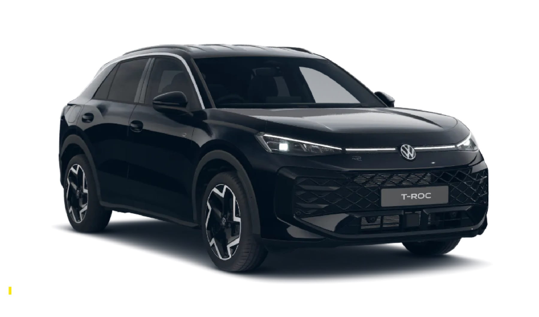 Black VW T-Roc car on white background
