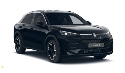 Black VW T-Roc car on white background